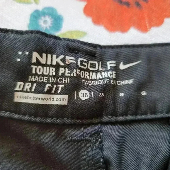 Nike Tour Performance Golf Shorts Mens Dri Fit Size 36 Black Flat Front - Picture 3 of 8